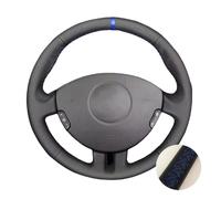 Cubre Volante Antideslizante Embellecedor Volante Coche Cuero Negro con Franja Azul Franja Roja para Clio 3 para RS 2005-2009 2010 2011 2012 2013(Blue Thread)