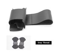 Cubre Volante Antideslizante para Dodge para SRT para Challenger para Charger 2015-2021 para Dodge para Durango 2018 Funda De Volante De Cuero Negro Cosida A Mano(Gray Thread)