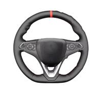 Cubre Volante Antideslizante para Opel para Astra K para Corsa F para Combo E para Grandland X para Insignia CT para Mokka Funda Volante Coche Cuero Negro Cosida A Mano(White Thread)