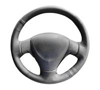 Cubre Volante Antideslizante para Toyota para Corolla 2006-2010 para Matrix 2009 para Auris 2007 2008 2009 Trenzas Cosidas A Mano En Cubierta Volante Automóvil Cuero Negro(White Thread)