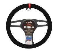 Cubre Volante Carrera Look Rojo Microfibra Negra Raya Roja Volantes