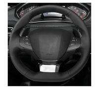 Cubre Volante Coche Funda De Volante De Cuero Negro para Peugeot 308 2014 2015 2016 2017 Hecha A Mano con Microfibra De Cuero Funda Volante Cubierta(Red Blue Thread)