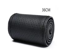 Cubre Volante Coche Funda para volante cosida a mano 36-40cm trenza de PU artesanal con hilo agujas fundas para estilo coche