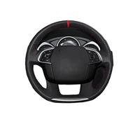Cubre Volante Coche PU Perforado Cosido A Mano Para Citroen Para C4 Para C4L 2011-2015 Cubierta Interior Volante Coche Embellecedor Decorativo