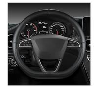Cubre Volante Funda Cuero Microfibra Volante Coche para Seat para Tarraco para Arona para Ateca para Ibiza para Toledo para MII para Leon para Arosa para ST para FR Funda para Volante (Color : Black