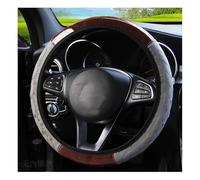 Cubre Volante Funda para Volante de Coche, moldura para Volante, Antideslizante, protección para Volante de Coche, PVC Gris, veta de Madera roja(Grey)