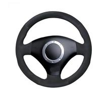 Cubre Volante para A2 8Z A3 8L para Sportback A4 B6 para Avant A8 A6 C5 D2 TT 8N S3 S4 R DIY Protector De Cuero Gamuza para Volante Coche(Black Thread)