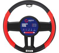 Cubre Volante SPC1113 Universal Rojo Y Negro Con Detalles Perforados SPARCO