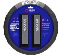 Sparco SPC1111KGR Almohadillas y Funda de Volante, Negro/Gris