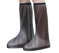 Cubre Zapatos Lluvia Cubierta protectora for zapatos de lluvia, Impermeable, goma, antideslizante, resistente al desgaste, zapatillas suaves, botas jardinería, montar en tubo alto(Black,XL(43-44))