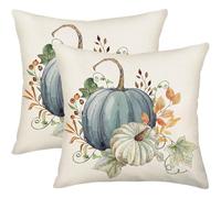 Cubrealmohadas, Autumn Pillow Covers 45x45 cm, Pumpkin Autumn Throw Pillow Covers with Maple Leaves for Sofa Couch Bedroom Living Room Home Decor (P)