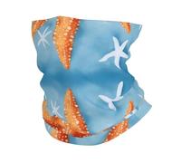 Cubrebocas con diseño de estrella de mar con fondo azul para clima frío, bufanda a prueba de viento, calentador de cuello de invierno para hombres y mujeres