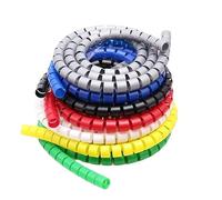 Cubrecables 10 Uds 8/10/15/20/25mm 1m organizador de línea protección de tuberías envoltura en espiral Cable de bobinado Protector de alambre tubo de cubierta (sin buscador de cables)(Red,8MM_1 METER)