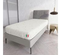 Cubrecolchón con Fibra di Lino Cama de Plaza y Media 120 x 200 cm - Made in Italy - Protector de Colchón con Elástico Perimetral - Lavable