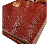 Cubrecolchón de bambú refrescante con 2 fundas de almohada, 150 x 195 cm, tapete de dormir de bambú carbonizado, perfecto para comodidad y transpirabilidad en verano