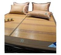 Cubrecolchón de bambú refrescante de doble cara para verano, plegable, ropa de cama de seda de hielo, 1,8 m x 2 m, funda de cama transpirable para climas cálidos