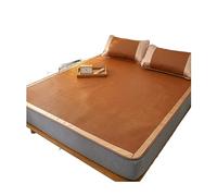 Cubrecolchón de bambú refrescante de verano, antideslizante, plegable, de ratán, para la familia, 1,5 x 2,0 m, ropa de cama transpirable para un sueño cómodo