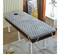 Cubrecolchón de espuma viscoelástica con agujero para respirar, color gris, para salón de belleza, antideslizante, para mesa de spa, 6 cm de grosor, 70 x 180 cm