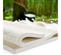 Cubrecolchón de látex 100 % natural, 5 cm de grosor, cómodo y transpirable, tamaño Queen de 200 x 220 cm, soporte 95D para una calidad óptima del sueño