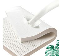 Cubrecolchón de látex 100% Natural - Firmeza Media - 1/2/3/4 Pulgadas - Tamaño Queen - Cubrecolchón Soporte Zonal para Personas Que Duermen de Lado,7.5cm,90x200cm