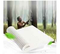 Cubrecolchón de látex natural, 5 cm de grosor, 200 x 220 cm, transpirable, resistente a las arrugas, almohadilla de espuma viscoelástica de alto apoyo