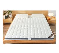 Cubrecolchón de látex natural de palma de coco tamaño matrimonial con soporte de 7 zonas, tela de punto agradable a la piel, suave, cómoda y transpirable, color blanco, 180 x 200 x 5 cm