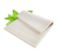 Cubrecolchón de látex natural, súper suave, sensación media firme para aliviar el dolor de espalda, funda extraíble