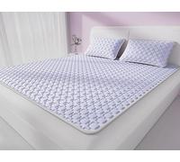 Cubrecolchón delgado refrescante para verano, transpirable, de látex, acolchado, de seda helada, lavable, plegable, para personas que duermen con calor, dormitorio, escuela, hogar, viajes