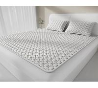 Cubrecolchón delgado refrescante para verano, transpirable, de látex, acolchado, de seda helada, lavable, plegable, para personas que duermen con calor, dormitorio, escuela, hogar, viajes