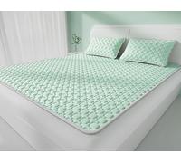 Cubrecolchón delgado refrescante para verano, transpirable, de látex, acolchado, de seda helada, lavable, plegable, para personas que duermen con calor, dormitorio, escuela, hogar, viajes