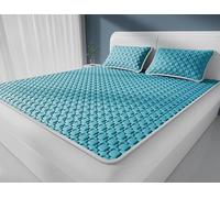 Cubrecolchón delgado refrescante para verano, transpirable, de látex, acolchado, de seda helada, lavable, plegable, para personas que duermen con calor, dormitorio, escuela, hogar, viajes