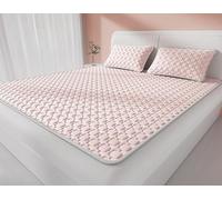 Cubrecolchón delgado refrescante para verano, transpirable, de látex, acolchado, de seda helada, lavable, plegable, para personas que duermen con calor, dormitorio, escuela, hogar, viajes