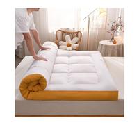 Cubrecolchón extra grueso tamaño queen de 180 x 200 cm, fibra de soja natural, transpirable y cómoda, diseño plegable para parejas, verde ecológico