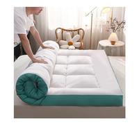 Cubrecolchón extra grueso tamaño Queen de 180 x 200 cm, funda de futón de fibra de soja natural transpirable, plegable y cómodo para parejas, color verde ecológico