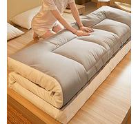 Cubrecolchón japonés plegable para cama de invitados, almohadilla gruesa para dormir, tamaño Queen, 150 x 200 cm, color gris claro, opción de tamaño doble/individual