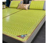Cubrecolchón plegable de ratán de bambú refrescante, transpirable, para cama individual/doble, ligero y portátil, ideal para dormitorios y viajes (sin funda de almohada)