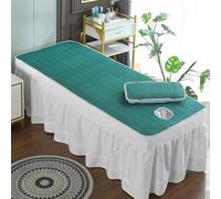 Cubrecolchón Refrescante Para Mesa De Masaje Acolchado De Cama De Spa Con Orificio Para Respirar Emulsión Funda De Cama Para Terapia De Belleza Antideslizante,Verde,185 * 70cm