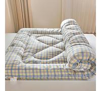 Cubrecolchones matrimoniales de 2 pulgadas de grosor con relleno de algodón para cama individual, Queen, King, cubrecolchón suave ventilado para sofá cama, caravana, caravana (D, QUEEN-150 x 200 cm)