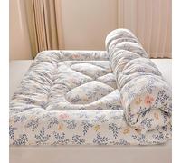 Cubrecolchones matrimoniales de 2 pulgadas de grosor con relleno de algodón para cama individual, Queen, King, cubrecolchón suave ventilado para sofá cama, caravana, caravana (E,FulL-120 x 200 cm)