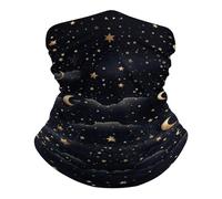 Cubrecuello Estrellas Y Luna sobre Fondo Oscuro Absorbente Braga De Cabeza Todas Las Estaciones Máscara Facial para Bicicleta Hunting Hiking 2 Unidades