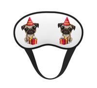 Cubreojos ajustable con estampado de cachorro de carlino para dormir, cómodo, sin presión y transpirable