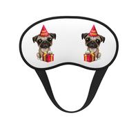 Cubreojos ajustable con estampado de cachorro de carlino para dormir, cómodo, sin presión y transpirable