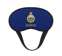 Cubreojos ajustable con estampado de la bandera del estado de Kansas para dormir, cómodo, sin presión y transpirable