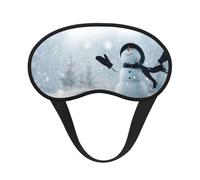 Cubreojos ajustable con estampado de muñeco de nieve navideño para dormir, cómodo, sin presión y transpirable