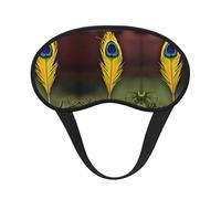 Cubreojos ajustable con estampado de plumas para dormir, cómodo, sin presión y transpirable