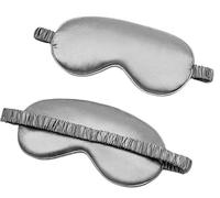 Cubreojos de seda suave para mujer, cubierta de ojos ligera, sombra de ojos para dormir de noche con correa elástica, color gris