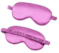 Cubreojos de seda suave para mujer, cubierta de ojos ligera, sombra de ojos para dormir de noche con correa elástica, color morado