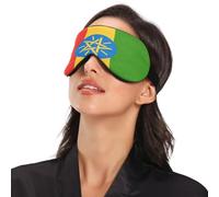 Cubreojos esencial de viaje de la bandera nacional de Etiopía con banda elástica ajustable opaca con correa ajustable, cubreojos para viajes, siesta, yoga