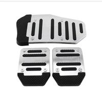 Cubrepedales Para Automóvil 3Pcs/set Universal Antideslizante Aluminio Transmisión Manual Coche Cubre Pedales Kit Pedali Pedal Freno Coche(Silver Set)