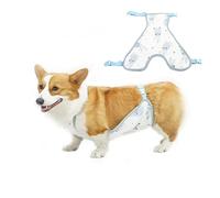 Cubrevientre para perro, ropa protectora abdominal impermeable para mascotas, lavable, chaleco para mascotas, traje de recuperación, azul-macho (L)